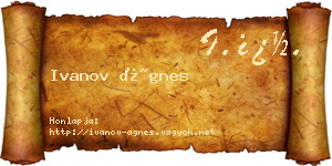 Ivanov Ágnes névjegykártya