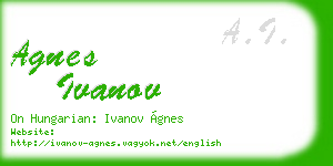 agnes ivanov business card
